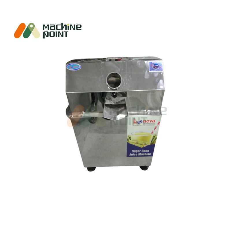 Sugarcane Juice Machine ECO – front view with juice outlet and compact stainless steel body, ideal for small-scale juice vendors and startups.
