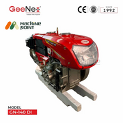 Side angled view of GeeNex GN-140 DI diesel engine highlighting the headlamp, robust housing, and top-mounted fuel tank.
