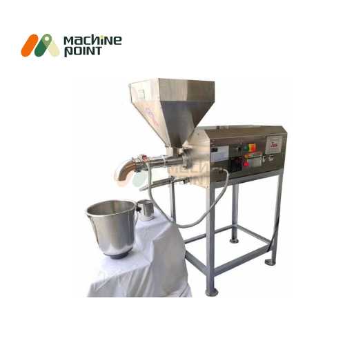 Automatic oil making machine with control panel and collection container, suitable for small-scale oil businesses.
