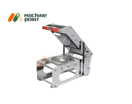 Single Glass Cup Sealing Machine – Sleek and durable frame with single sealing mold, designed for efficient and hygienic cup packaging.