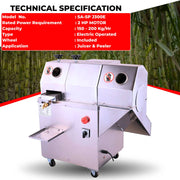 Electric sugarcane peeler cum juicer machine with 2 HP single phase motor