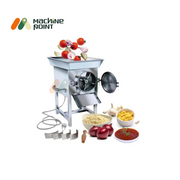 Gravy Machine in Use – Tomatoes, Onion, Garlic Processing View
Operational image showing vegetables in hopper and various pastes like onion, tomato, and garlic below.
