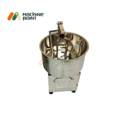 Top-angle view of Besan Mixing Machine 20 KG Flower Type with stainless steel bowl and heavy-duty mixing blades.