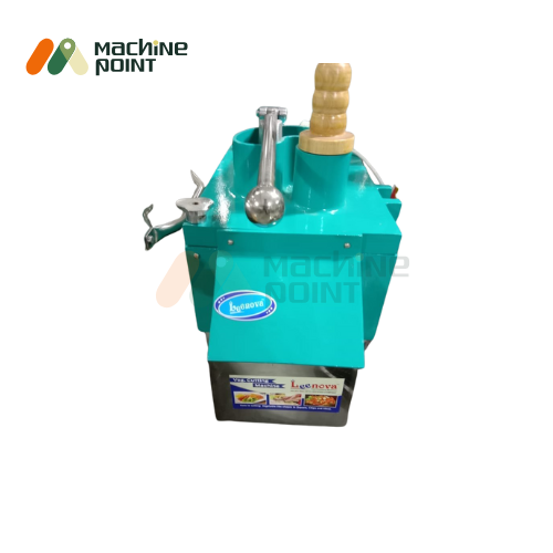 Vegetable Cutting Machine Deluxe – Top view showing manual handle and sturdy green body for heavy-duty vegetable slicing and dicing.