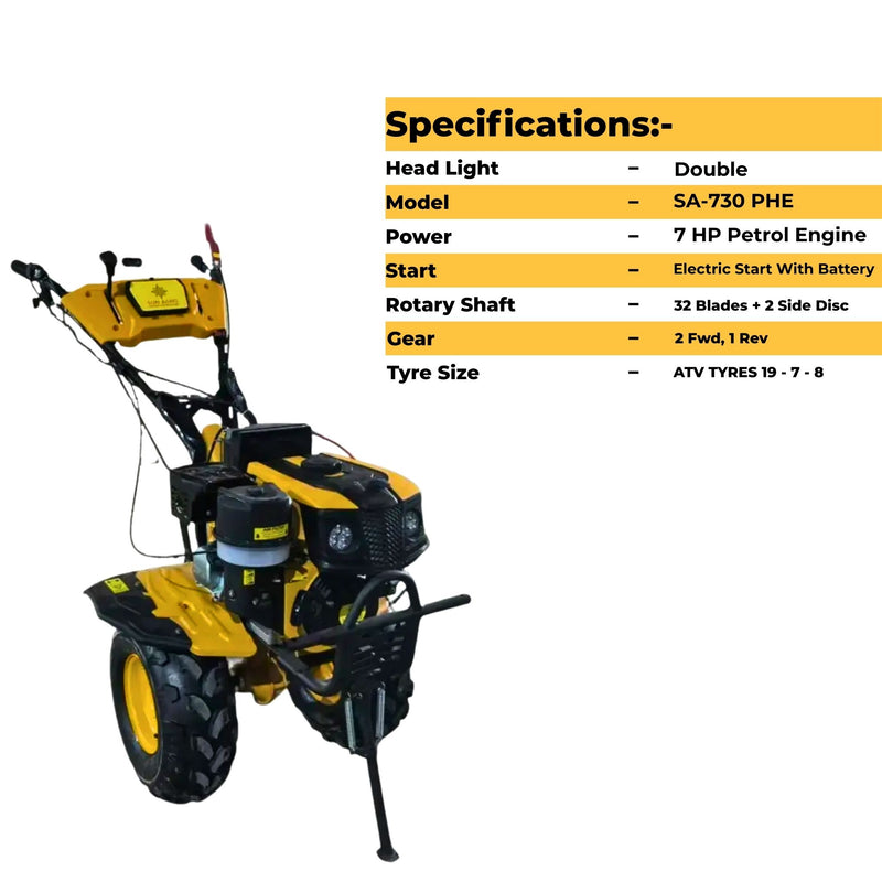 7 HP diesel engine power weeder with 2 forward 1 reverse gear for farming