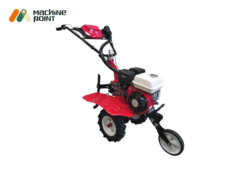 RIGA-ITALY KP 750 power weeder with 7HP engine and 800 mm tilling width for soil preparation.

