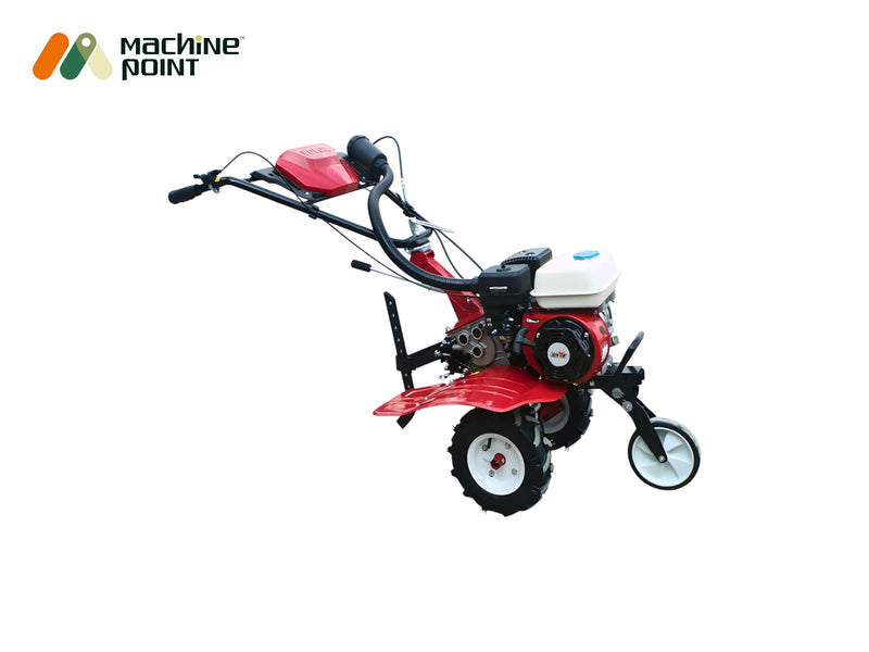 Honda engine tiller KP-750 featuring manual start and gear drive for field use.

