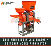 4-in-1 6N40 combined mini rice mill with 3HP motor and vibrator destoner model by Machine Point, a leading supplier of high-quality agriculture and food processing machinery.