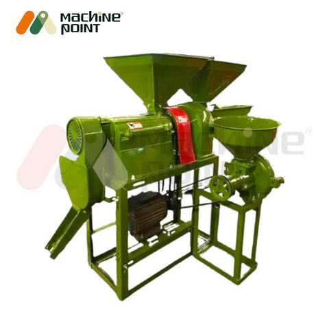 4 In One Mini Combined Rice Mill With Motor - Machine Point