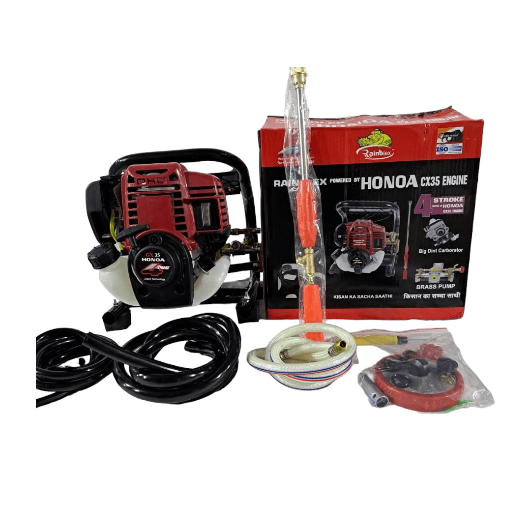 4 STROKE PETROL ENGINE POWER SPRAYER RAINOLEX HONOA GX35 - Machine Point