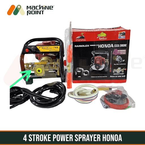 4 STROKE PETROL ENGINE POWER SPRAYER RAINOLEX HONOA GX35 - Machine Point