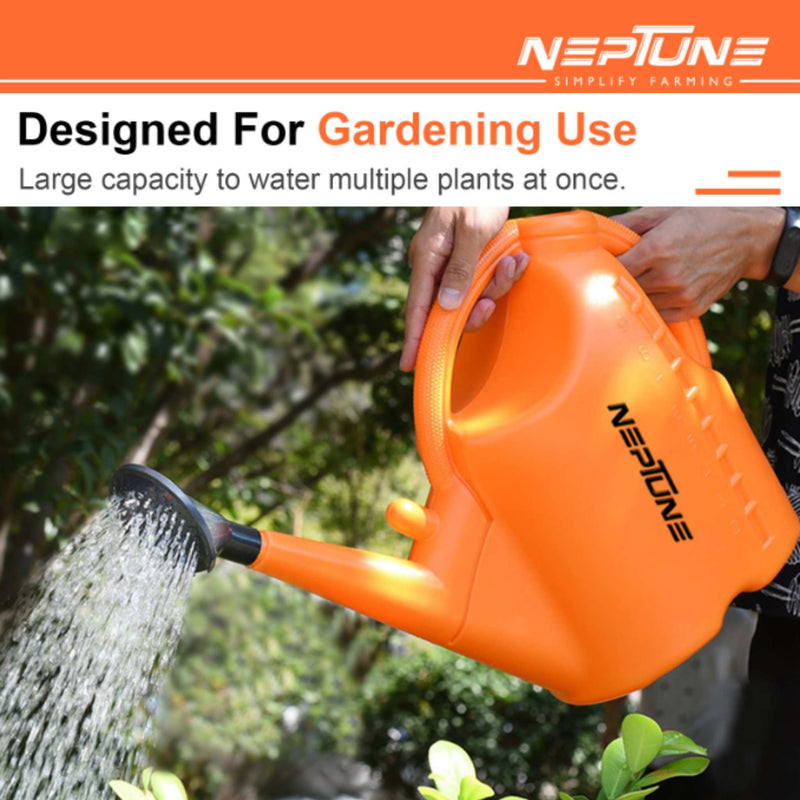 "Neptune 10L Plastic Watering Can with Long Spout and Sprinkler Head"