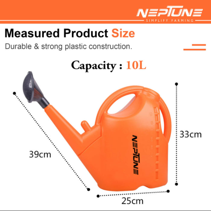 "Neptune Hand Operated Watering Can with Detachable Sprinkler Nozzle"
