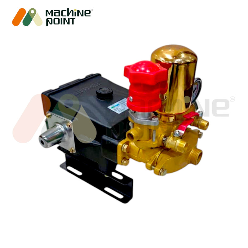 Durable field sprayer machine with golden top and pressure gauge

