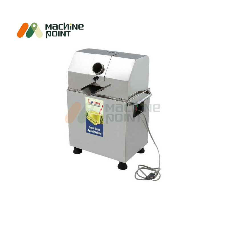 Sugarcane Juice Machine ECO – side view showing compact design, power cord, and control panel for user-friendly operation in juice stalls.