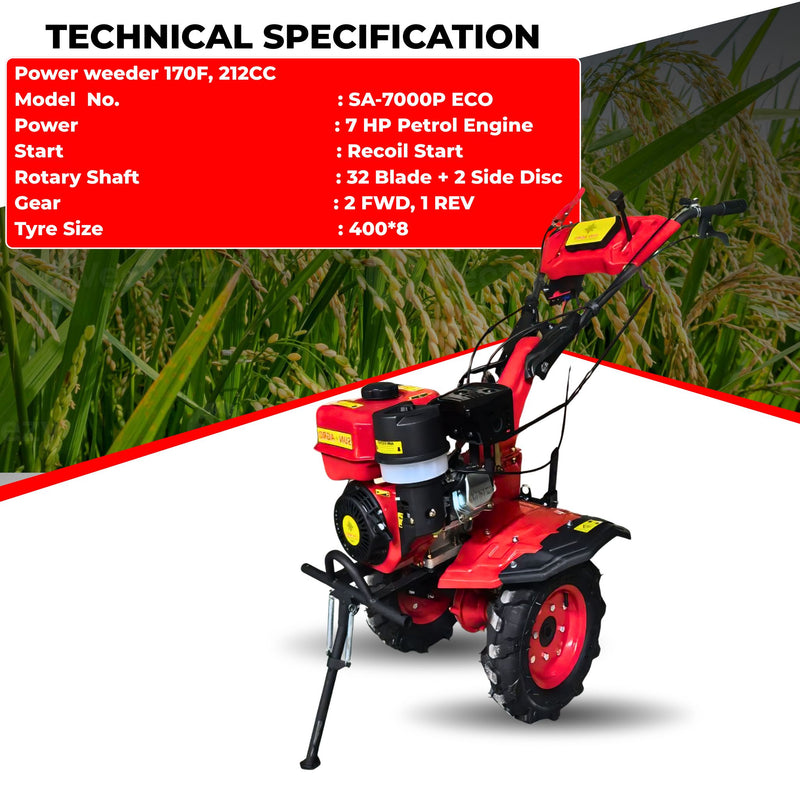 Heavy duty petrol power weeder SA-7000P ECO for inter cultivation and weed control