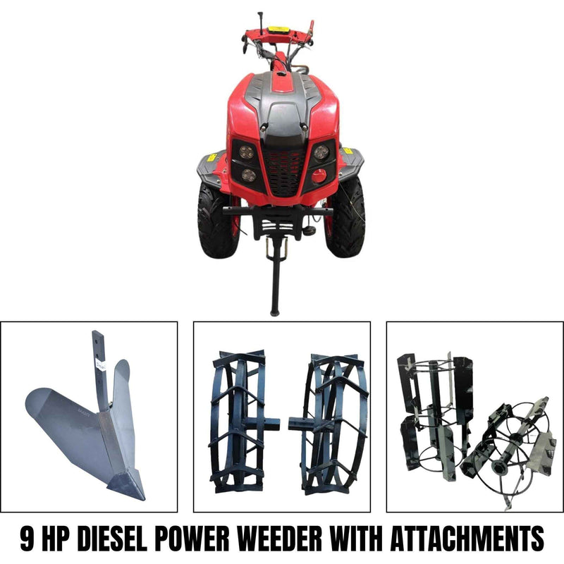 9 HP diesel Power Weeder With 3 Attachments
