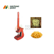 Casting Body Finger Chips Machine – Shown with raw and fried finger chips, perfect for restaurants and fast food setups.