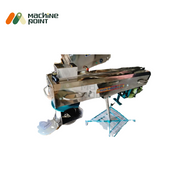 Right-angle view of Farsan Machine 9'' with control unit, cutting output section, and side label indicating farsan preparation usage.