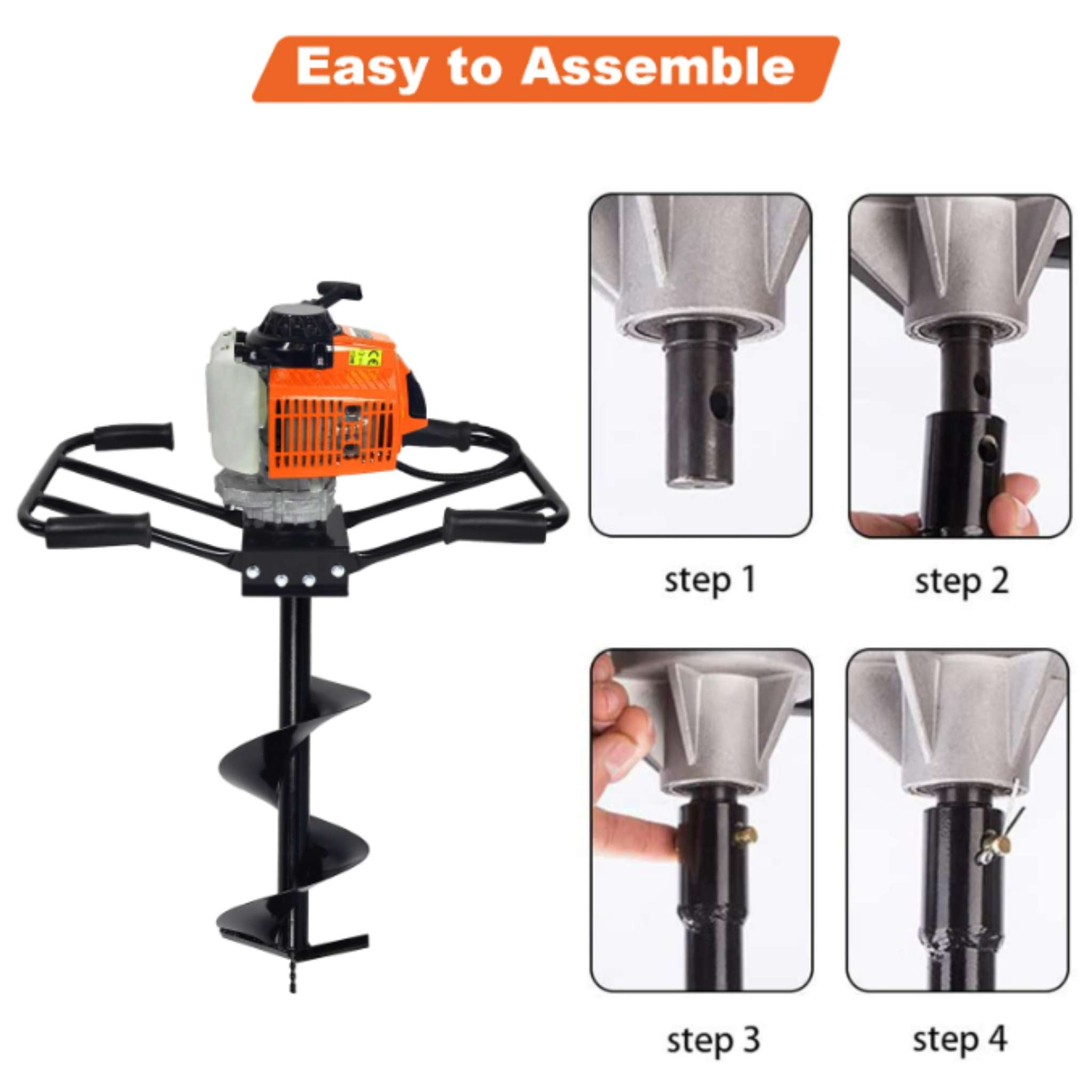 Petrol Earth Auger 63cc with 10-Inch Bit | Dual Operator Machine ...