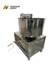 50 kg shrikhand mixer with heavy-duty control panel and durable stainless steel frame on wheels for commercial production.