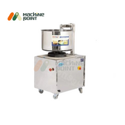 Front view of Khichi Making Machine 10 KG with stainless steel drum, mounted on a wheeled base.
