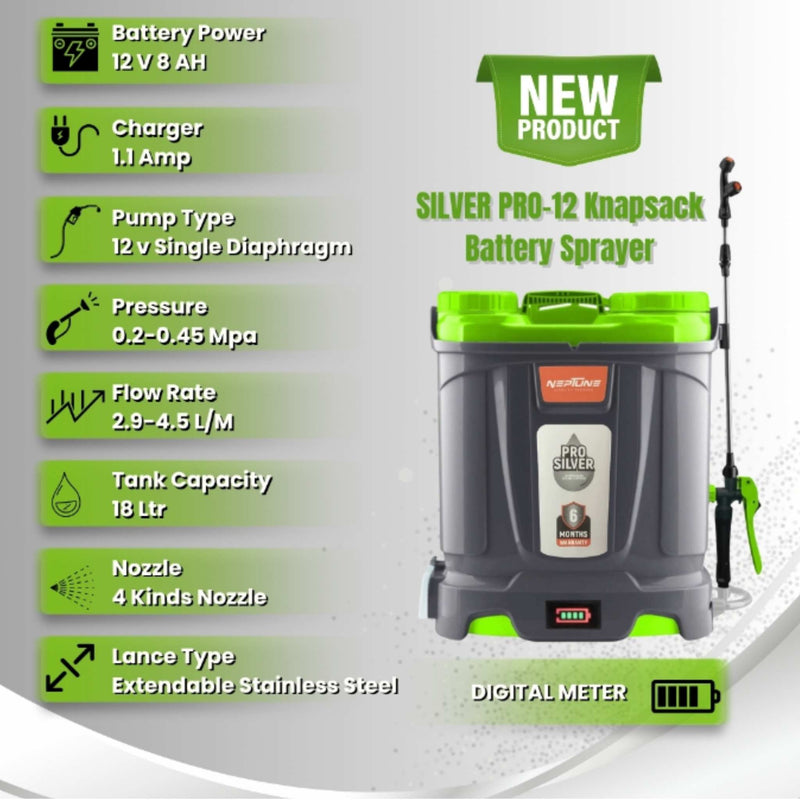 Neptune Silver Pro-12 Sprayer with Stainless Steel Lance