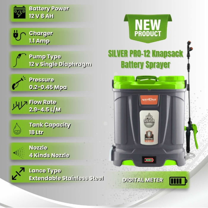 Neptune Silver Pro-12 Sprayer with Stainless Steel Lance