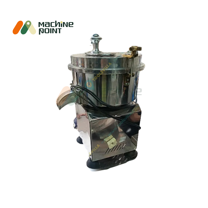 Medium Carrot Juice Machine – rear-side view showing electric wire connection and juice outlet spout.