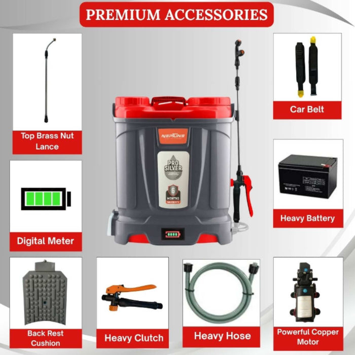 "Neptune 18L Knapsack Sprayer SILVER PRO-13 for Farming and Gardening Use"