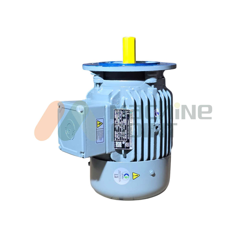 Nameplate of Crompton Greaves 2 HP flange mounted induction motor with specifications