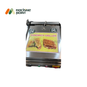 Front Closed View of Jumbo Sandwich Griller with Safety Handle and Indicator Lights.