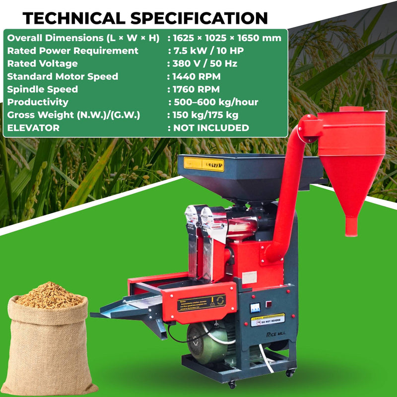 Heavy duty 6N1000 rice mill machine for farmers and rice mill owners in India