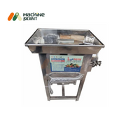 Side view of  Gravy Machine 3HP Jumbo with stainless steel body and accessories placed inside hopper.