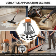 35 litre industrial wet and dry vacuum cleaner for workshop and garage