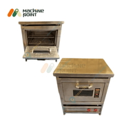 Side-by-side view of double-deck gas pizza oven unit for bulk baking needs in commercial kitchens.