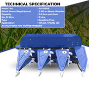 Heavy duty reaper head for paddy wheat harvesting compatible with power weeder