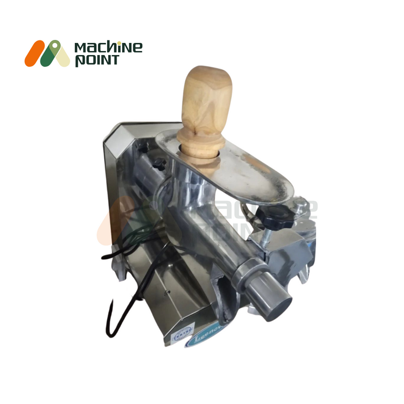 Orange Juice Machine with wooden handle and stainless steel body – ideal for commercial juice extraction.