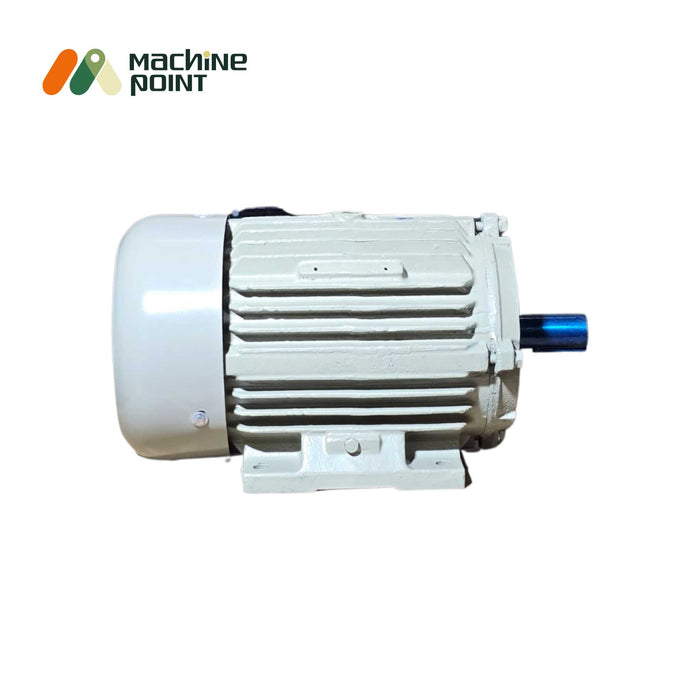 Side view of Crompton Greaves 3.7 kW IE2 efficiency induction motor for industry use