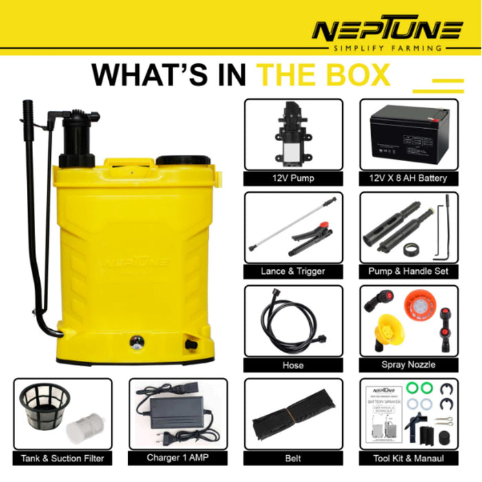 "Portable Neptune CK-21 Battery Sprayer for Farming and Gardening"