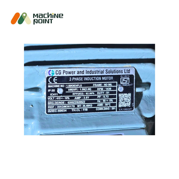 Compact Crompton Greaves 1.5 kW 3 Phase motor for agriculture and food processing – Machine Point