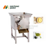 Gravy Machine 1 HP with closed chamber and sample images of ginger paste and green chutney, indicating multipurpose use.