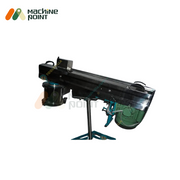 Side view of  Farsan Machine 9'' with motor and cylindrical drum mounted on vertical support stand.