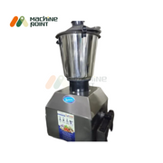 Side-angle close-up of 10 Ltr Mixer Machine with steel jar and locking lid – heavy-duty design for commercial use.
