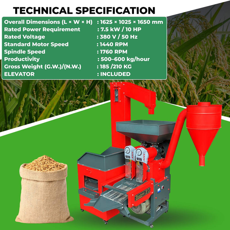6N1000 paddy rice processing machine for FPOs and small rice mill businesses