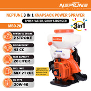 "Neptune MBD-20 43cc 2-Stroke Engine Knapsack Sprayer"
