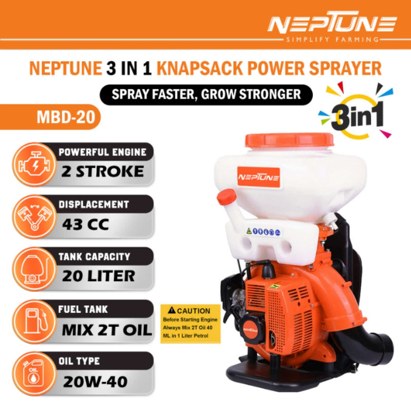 "Neptune MBD-20 43cc 2-Stroke Engine Knapsack Sprayer"