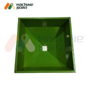 Removable square hopper fitted securely on top of the 6N100 rice mill – compatible with both manual and motor-driven operations.