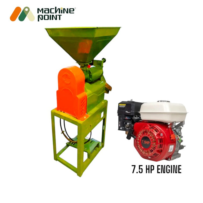 Portable Rice Mill with 7.5 HP Engine – 6N40 Model for On-Field Rice Milling

