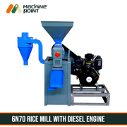 Heavy-duty 6N70 rice mill with 20kg hopper and 600–700 kg/hr productivity capacity